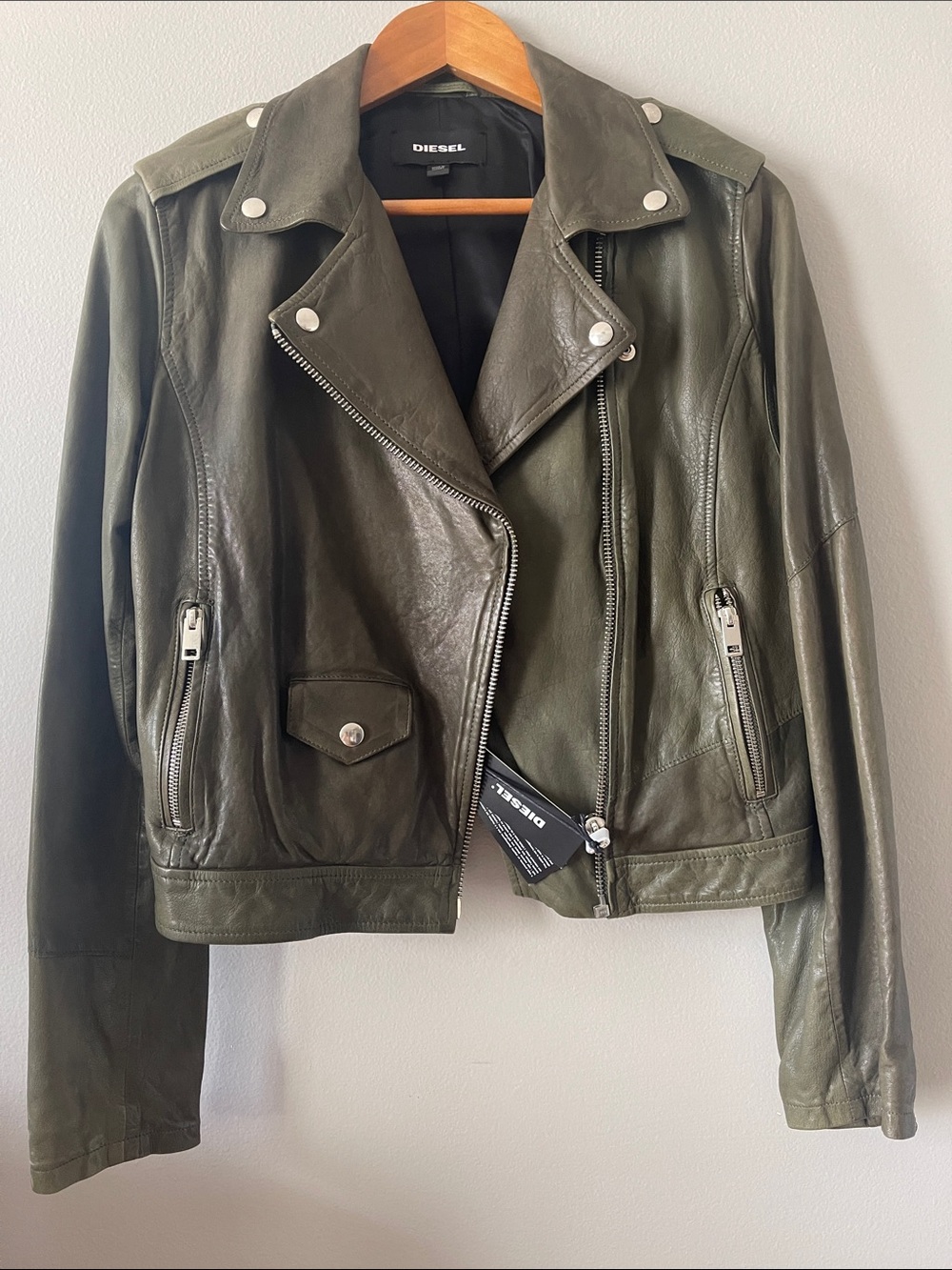 NWT Diesel Biker Moto Leather Jacket M